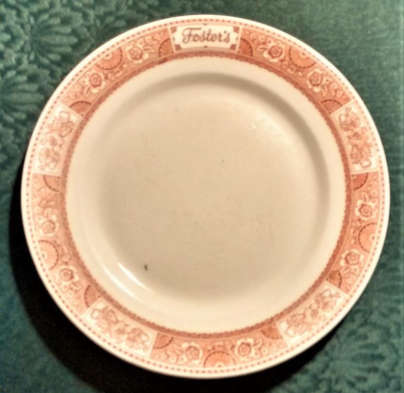 Foster's Cafeteria / Lunch Room Advertising Plate 9