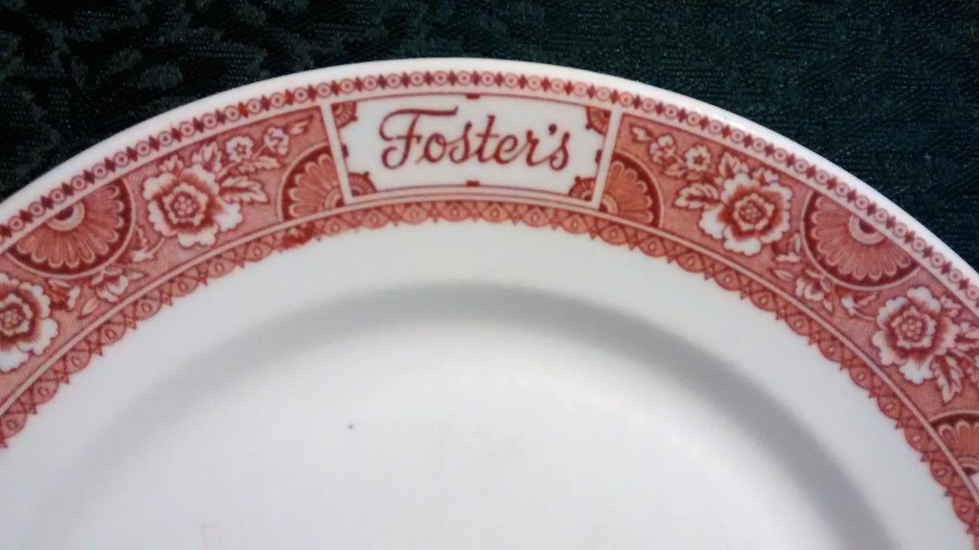 Foster's Cafeteria / Lunch Room Advertising Plate 9