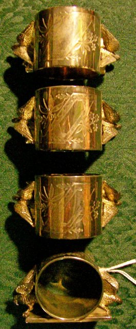Meriden Silverplate Figural Napkin Ring Set of 4