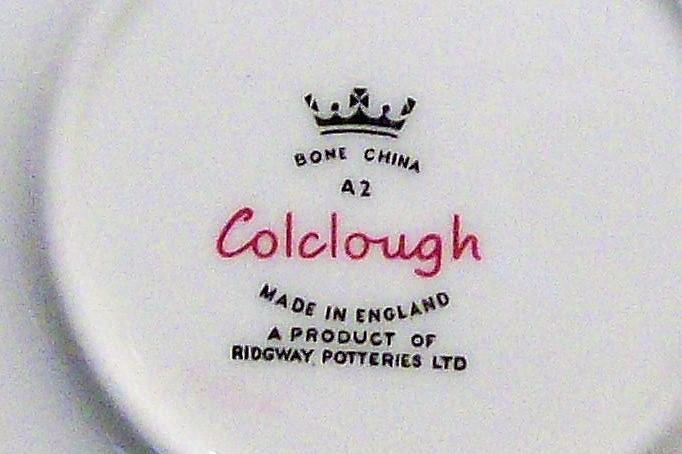 Ridgway/Colclough Bone China Cup & Saucer Purple Violet on Pink 1950s
