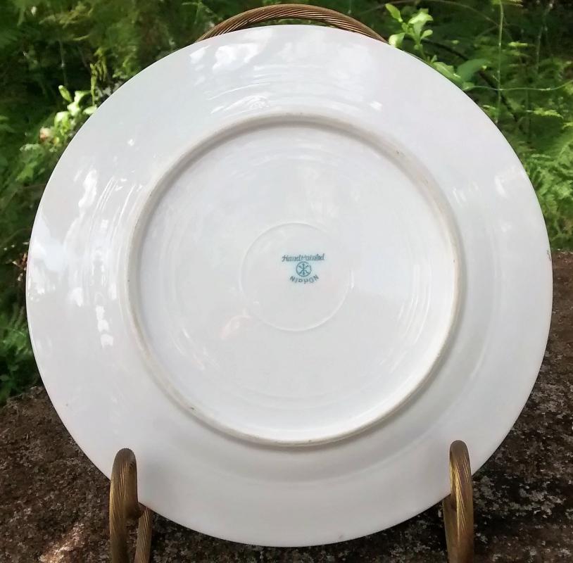 Noritake Nippon Gold Encrusted Plate w/Orange Poppies HP 7 5/8
