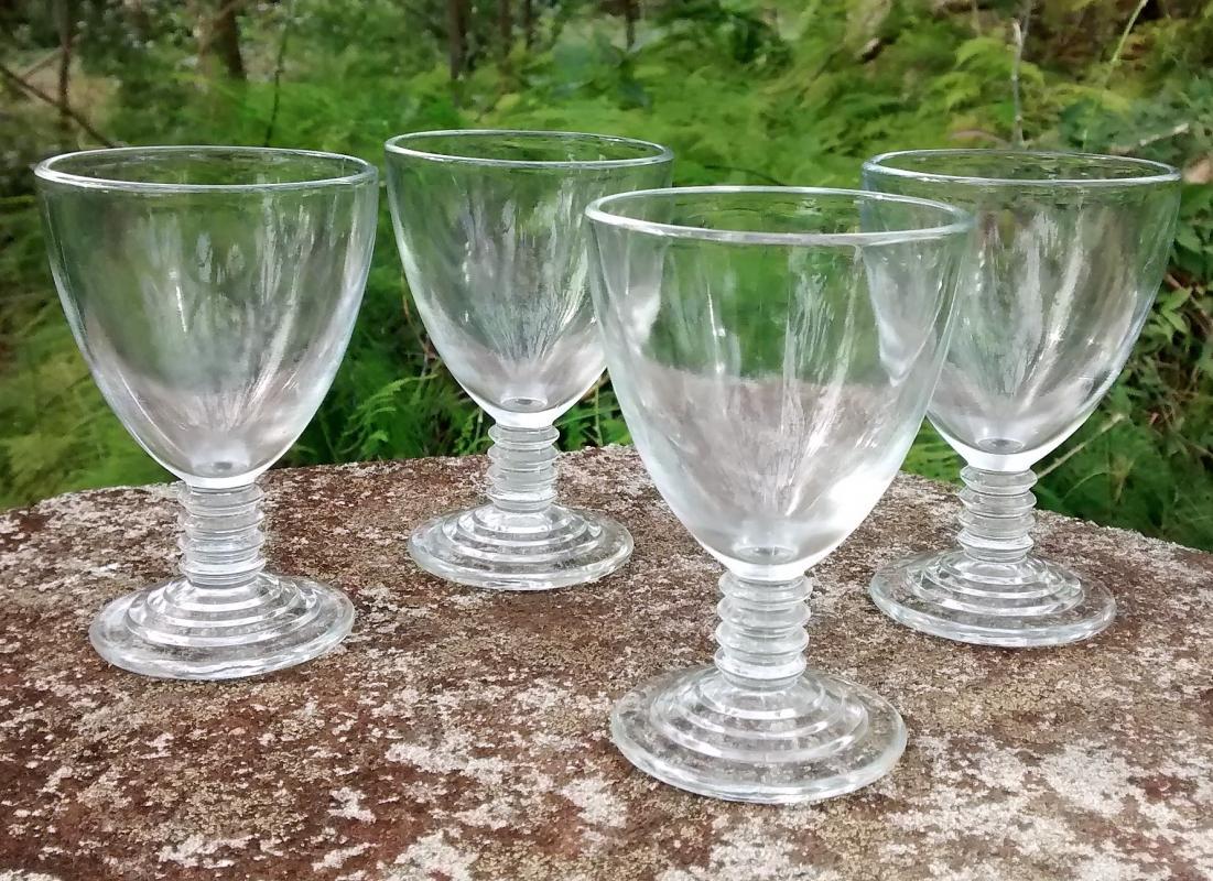 Hazel Atlas No. 110 Wine Glass Set/4 1930s Clear 3 1/8
