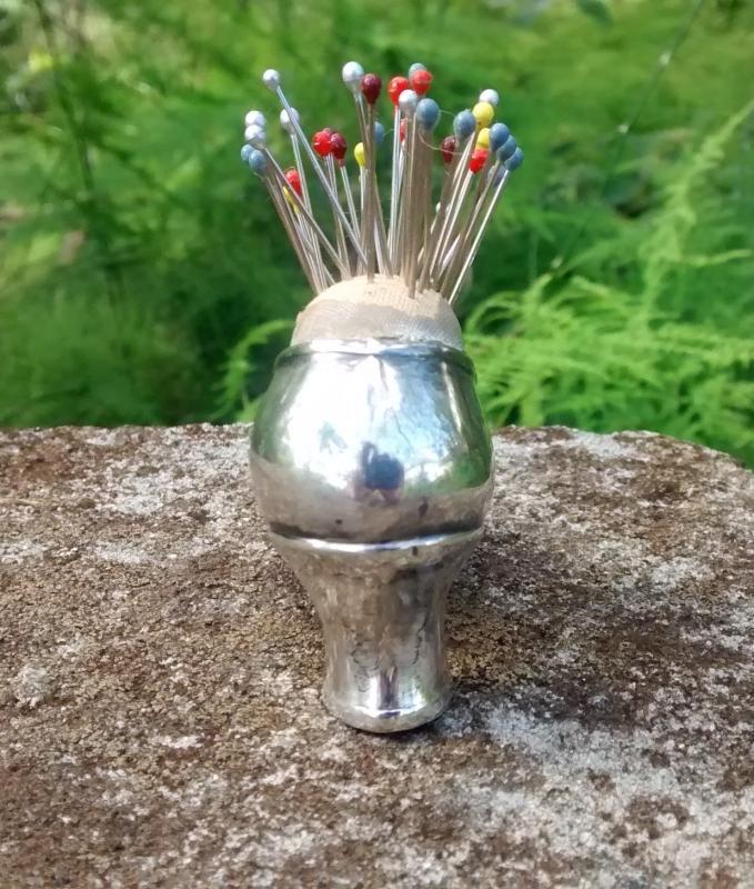 Gorham Sterling Silver Shoe Pincushion w/Pins 1909