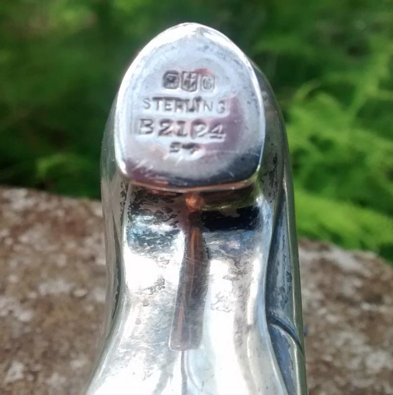 Gorham Sterling Silver Shoe Pincushion w/Pins 1909