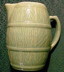 Zanesville Stoneware Pitcher: Barrel Form #43B Green 8.5