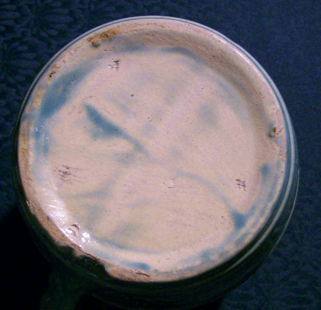 Zanesville Stoneware Pitcher: Barrel Form #43B Green 8.5