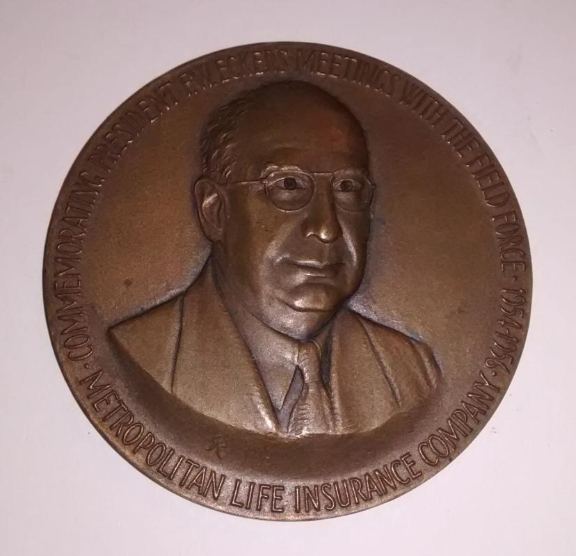 Advertising Bronze Paperweight Metropolitan Life Insurance 1956
