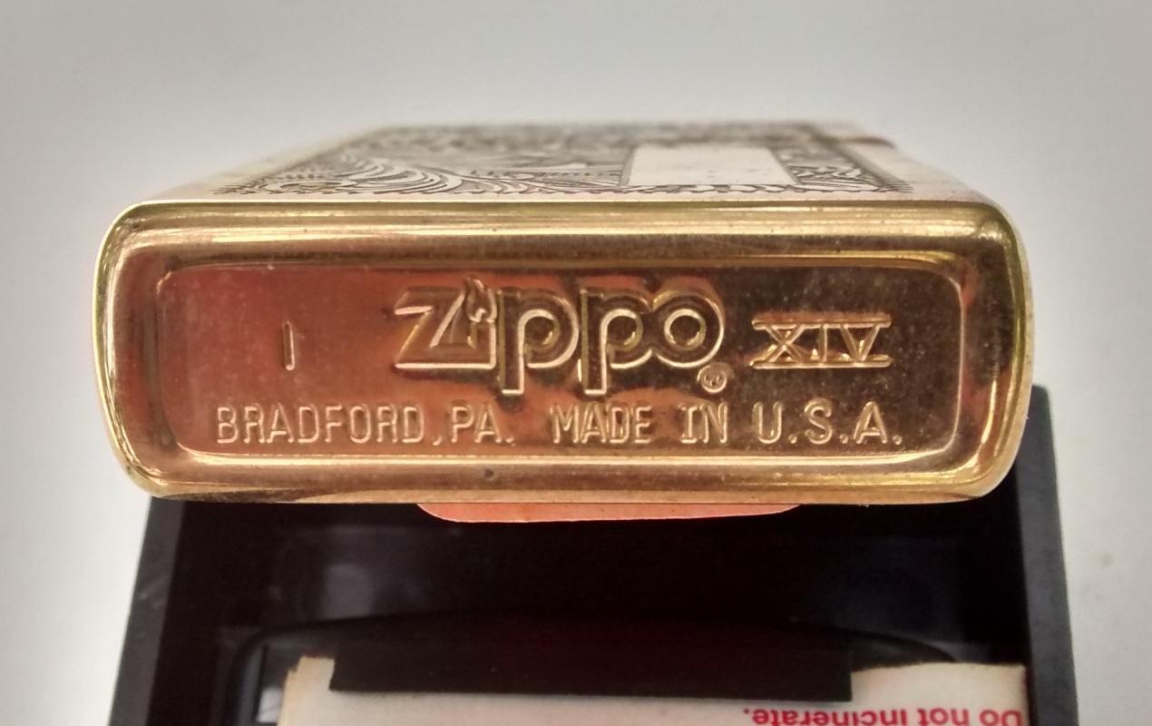 Zippo Lighter Brass Venetian Unused 1998 Partial Case/Paperwork