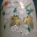 Bristol Glass Vase Hand-Painted Multicolor Florals & Gold Late 1800's 9.5