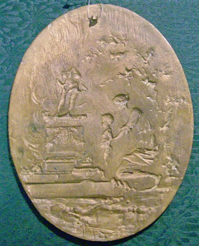 Bronze Plaque Classical Greek/Roman Woman & Child Ca. 1870s 9.75