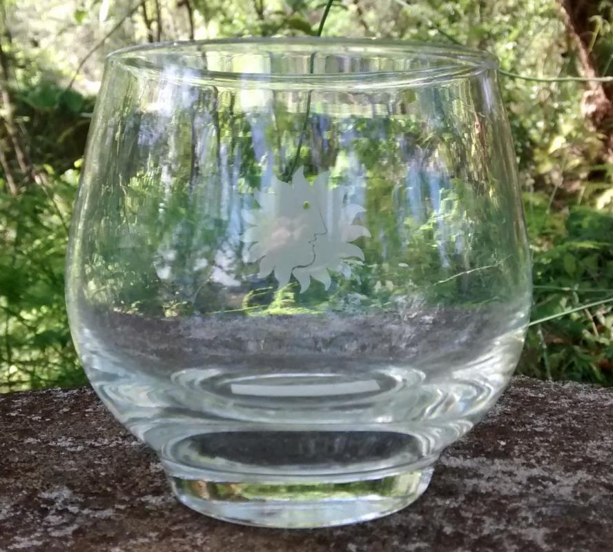 National Airlines Glass Tumbler Sun King Logo 1970s