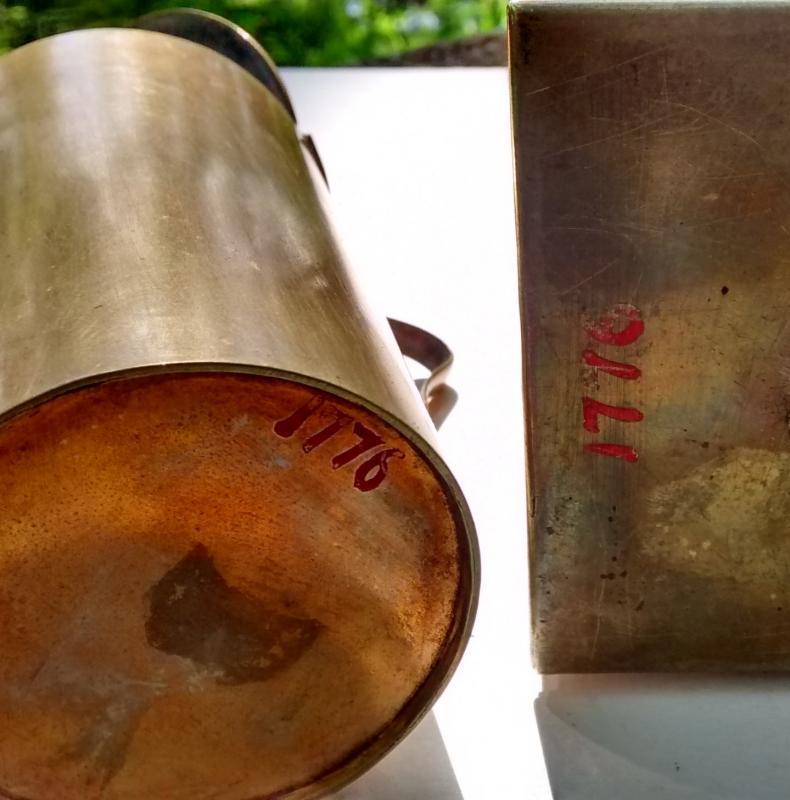 Brass Sake/Tea Warmer/Stove Late 1800s Japan Embossed Quail