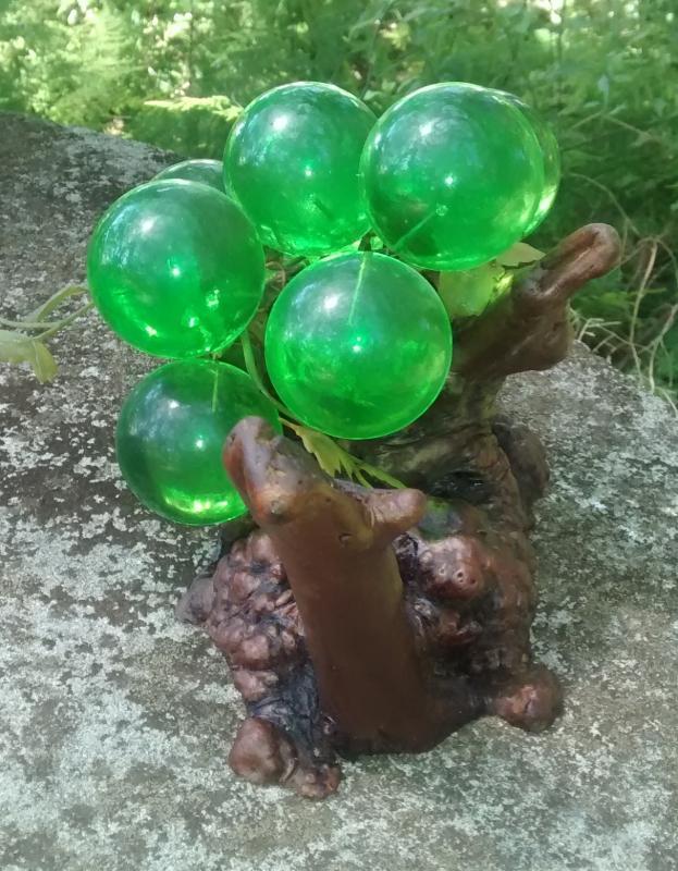 Driftwood & Acrylic Grape Sculpture 1960s Green