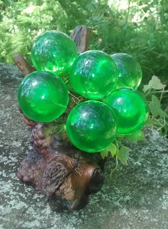 Driftwood & Acrylic Grape Sculpture 1960s Green