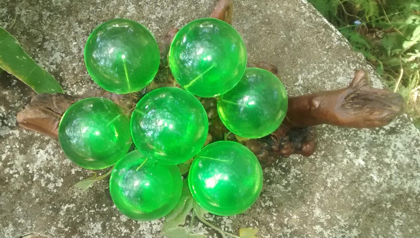 Driftwood & Acrylic Grape Sculpture 1960s Green