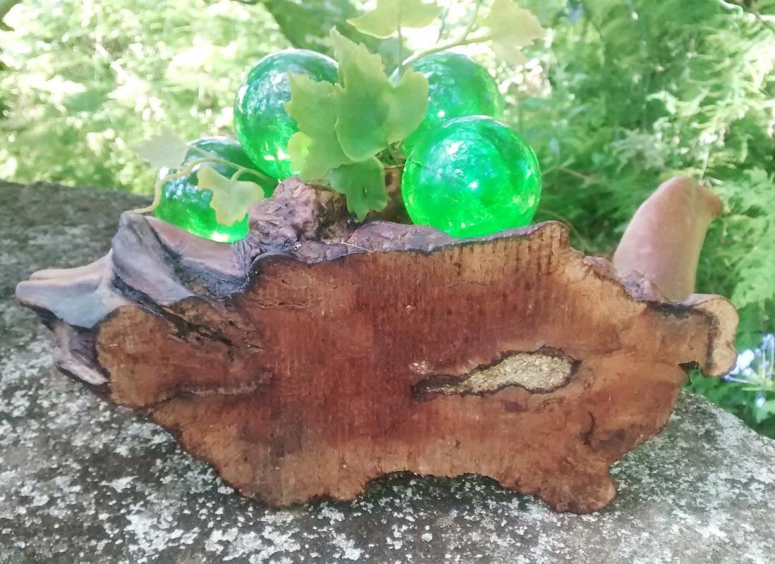 Driftwood & Acrylic Grape Sculpture 1960s Green