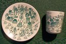Nymolle Art Faience Ceramic Demitasse Cups & Saucer Limited Edition #4006 Denmark 1970's
