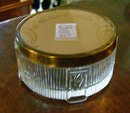 1950's Vanity Powder Jar Metal Lid w/ Celluloid Insert & Enamel