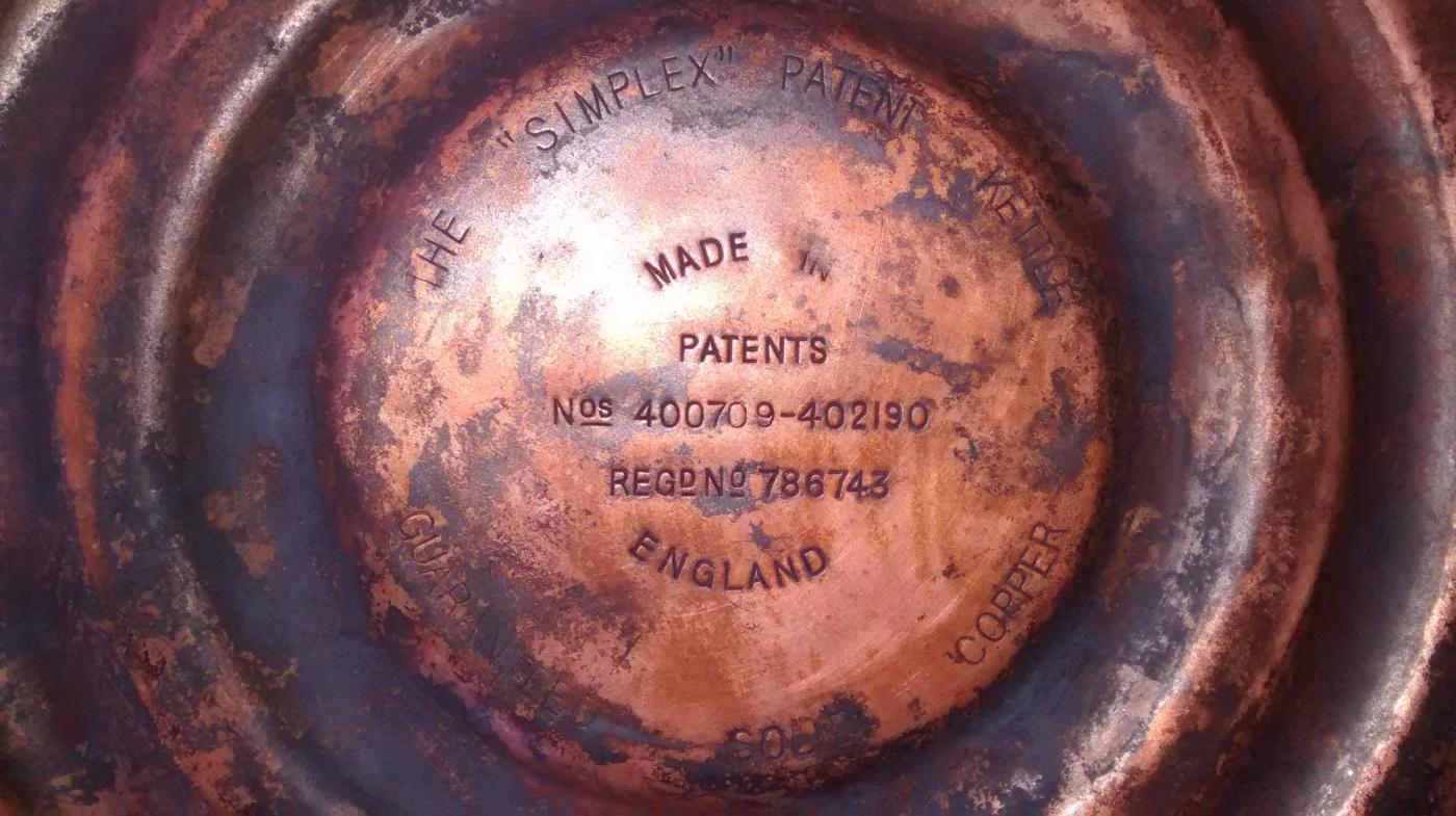 Simplex Copper Whistling Kettle England Early 1900s