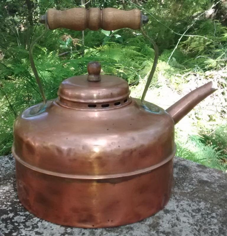 Copper Kettle Vented Lid England Early 1900s