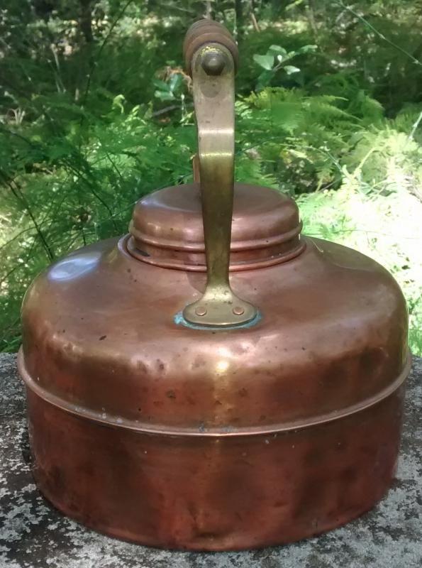Copper Kettle Vented Lid England Early 1900s