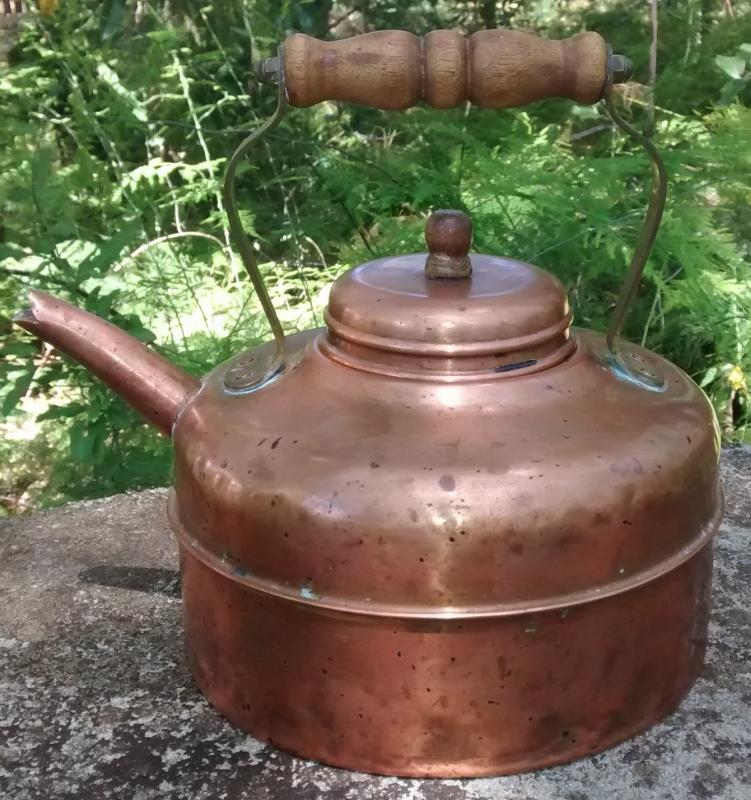 Copper Kettle Vented Lid England Early 1900s