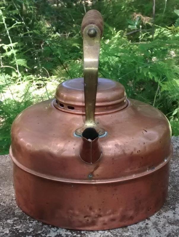 Copper Kettle Vented Lid England Early 1900s