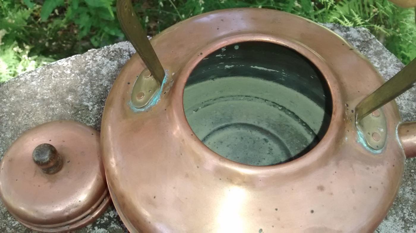Copper Kettle Vented Lid England Early 1900s