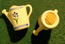Shawnee Pottery Watering Can Salt & Pepper Shakers Ca. 1940 Blue Trim