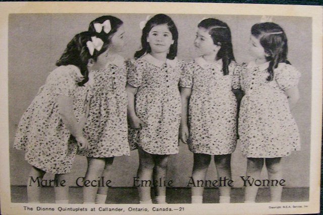 Dionne Quintuplets Postcard #21 Midwife J. Lebel Autograph 1930s Unused