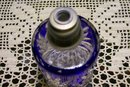 Bohemian Crystal Perfume Bottle: Cobalt Cut-to-Clear