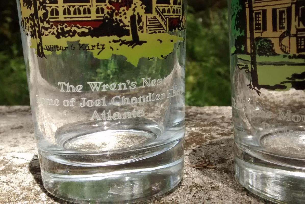 Wilbur Kurtz Atlanta Architecture Glass Bar Tumbler Set/6 Historic Buildings
