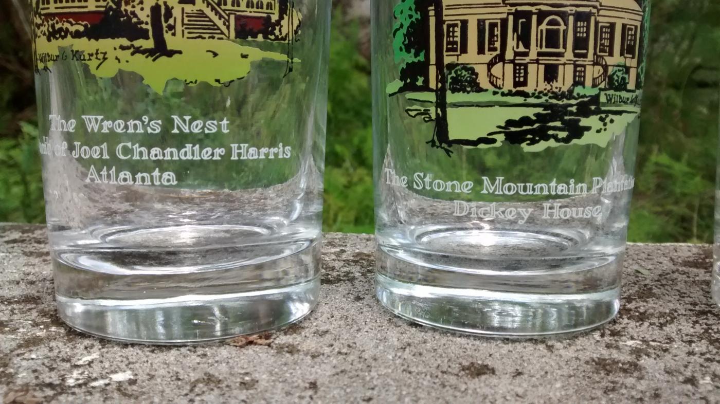 Wilbur Kurtz Atlanta Architecture Glass Bar Tumbler Set/6 Historic Buildings