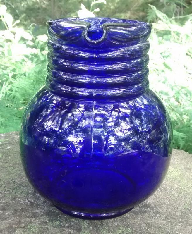 Weston Cobalt Blue Glass Ball Jug 7.5