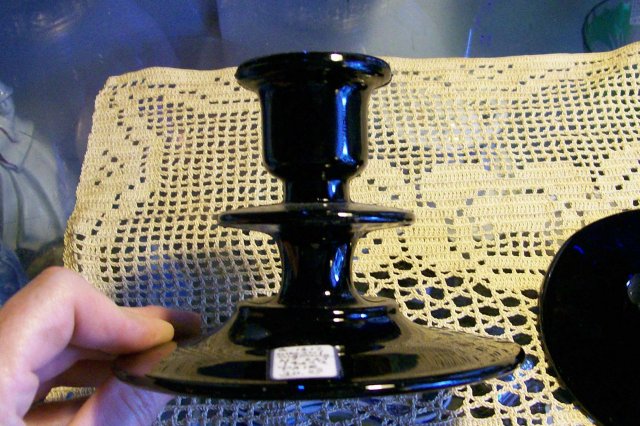 Dugan/Diamond Black Glass Candlestick Pair #625 Ca. 1920's