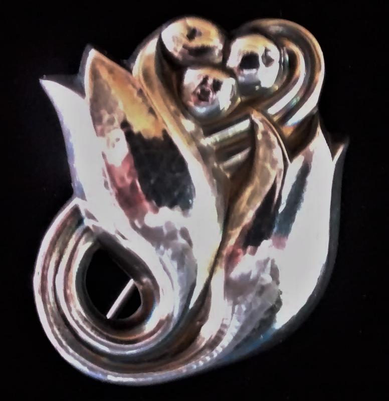 Georg Jensen Denmark Sterling Tulip Brooch/Pin Ca. 1930s