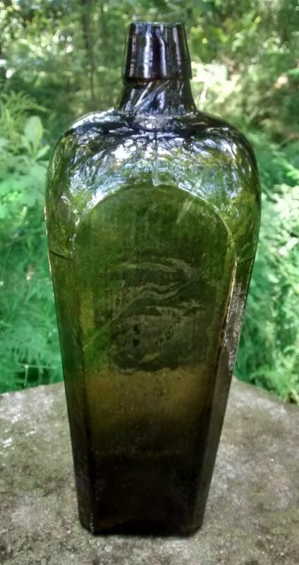 De Kuyper Geneva Gin Bottle Ca. 1880 Dk Olive Green BIMAL