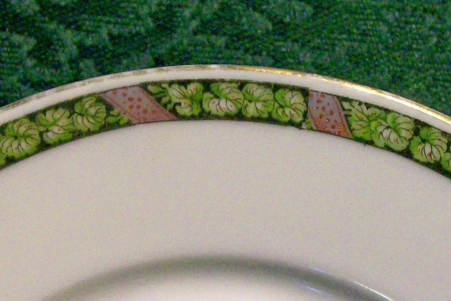 Hutschenreuther Ceramic Plate Set of 4: Black/Green/Purple Band