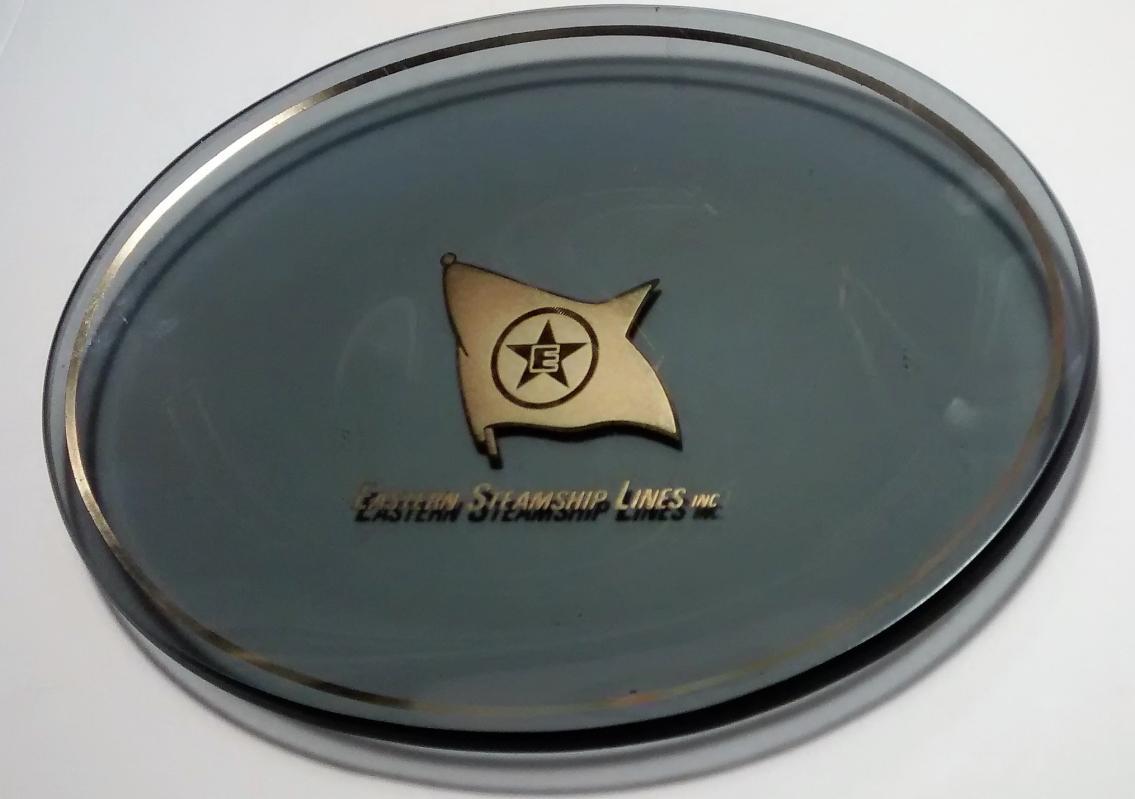 Eastern Steamship Lines Bent Glass Tray 1960s-70s