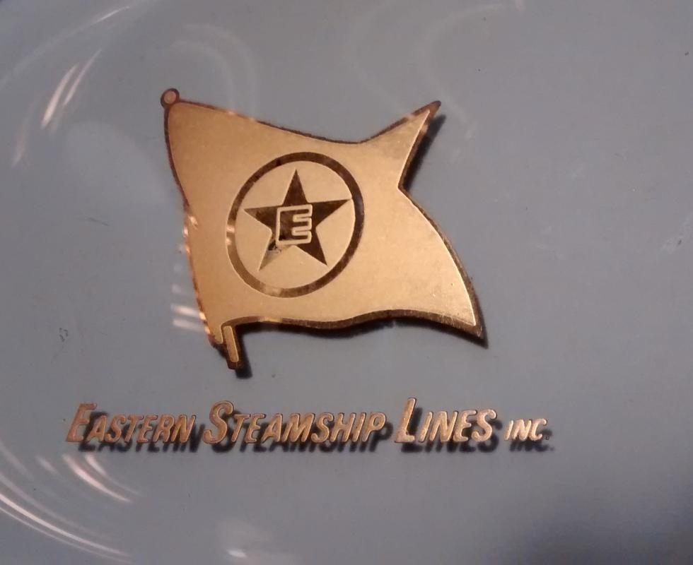 Eastern Steamship Lines Bent Glass Tray 1960s-70s