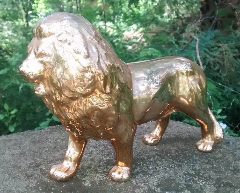 Golden Lion Ceramic Figurine Ca. 1950s 11