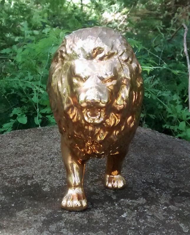 Golden Lion Ceramic Figurine Ca. 1950s 11