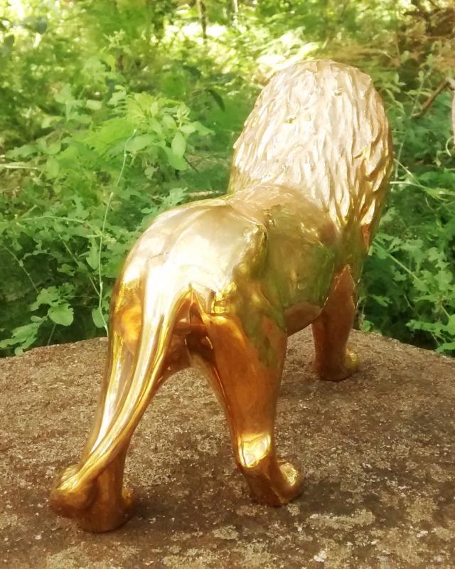 Golden Lion Ceramic Figurine Ca. 1950s 11
