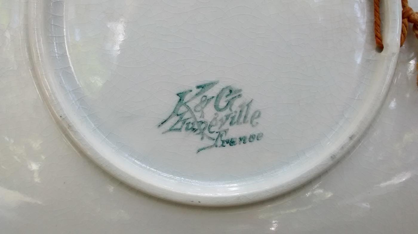 Luneville Porcelain Plate Keller & Guerin France Roses 10