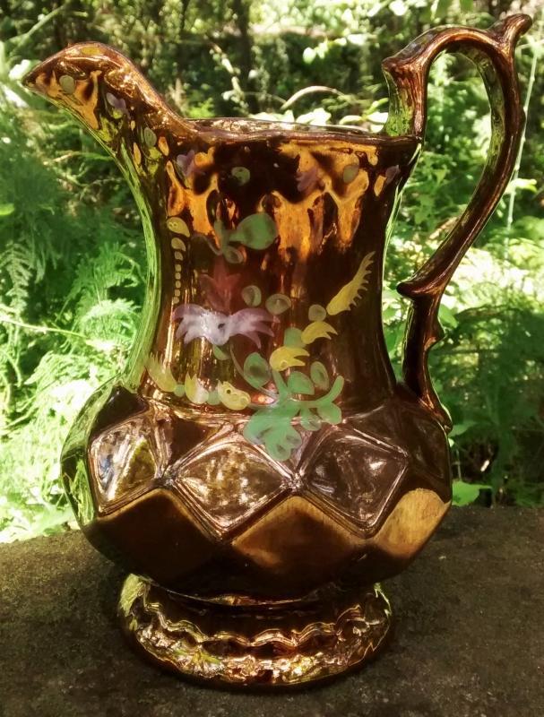 English Copper Luster Pitcher 8