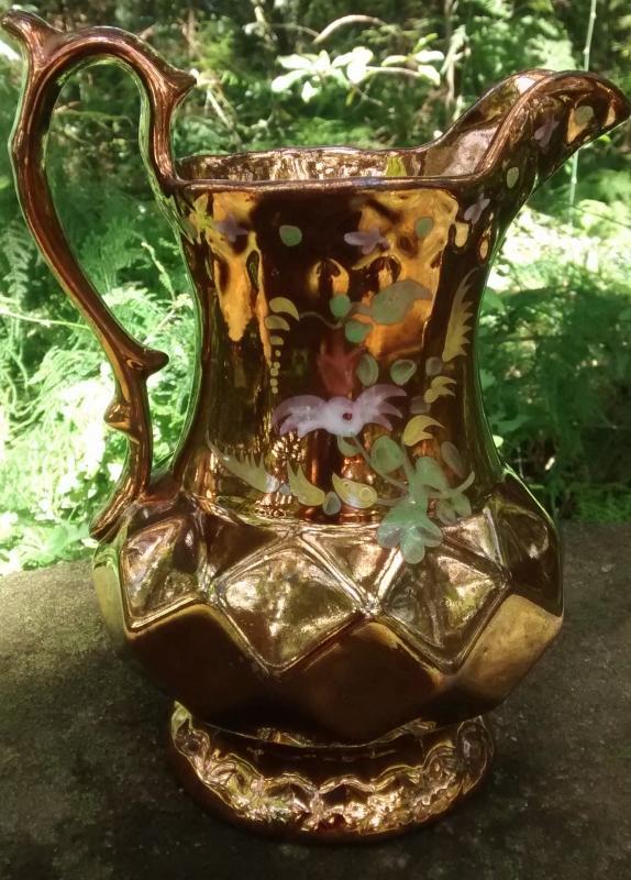English Copper Luster Pitcher 8