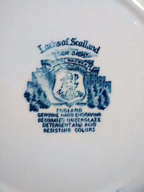 Royal Warwick Lochs of Scotland Plate Blue & White 9.75