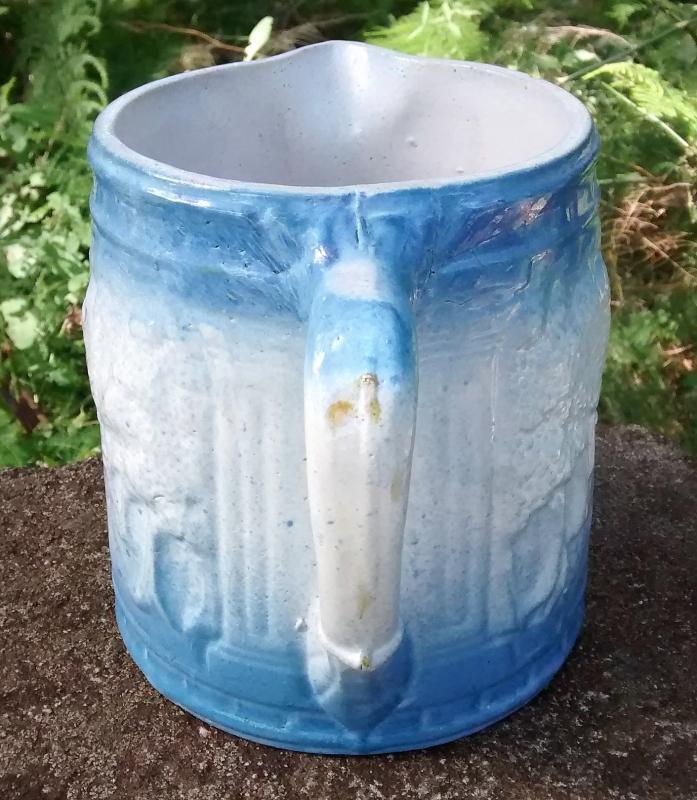 Brush McCoy Avenue of Trees/Woodland Stoneware Pitcher Blue & White