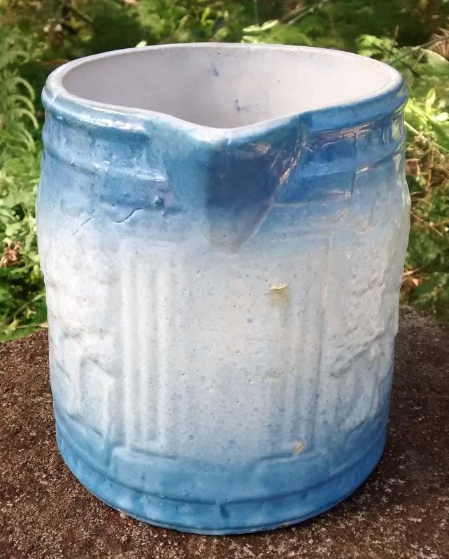 Brush McCoy Avenue of Trees/Woodland Stoneware Pitcher Blue & White