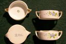 Noritake Nippon Salt Dip Set of 4: Hand-Painted Blue Flowers/Green Leaves